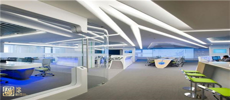 色彩鮮明的辦公室裝修視覺效果，報(bào)告我們也要這樣的裝修效果