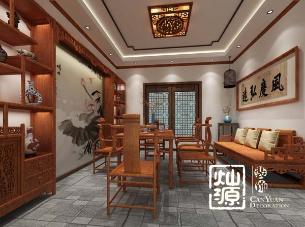 四合院別墅設(shè)計茶室實(shí)景圖