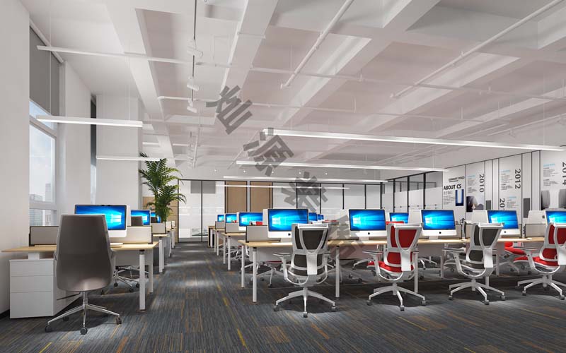 科技公司辦公室設計效果圖-公共區(qū)