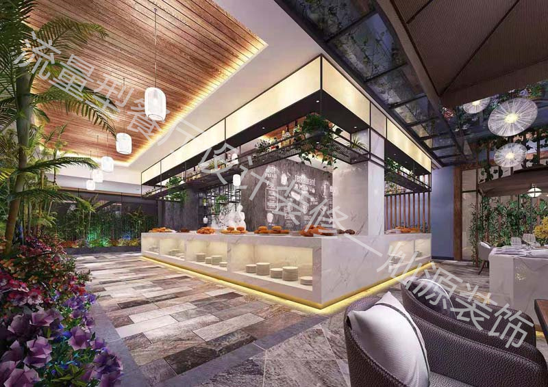 水泥工業(yè)風(fēng)餐廳設(shè)計(jì)裝修效果圖&mdash;燦源裝飾