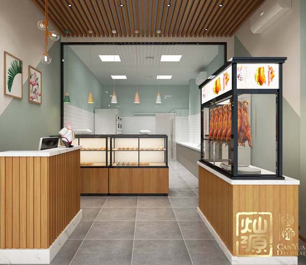 “以實惠價格打造精致效果，操作便利高人氣”——南寧華潤二十四城烤鴨店店鋪裝修設計案例